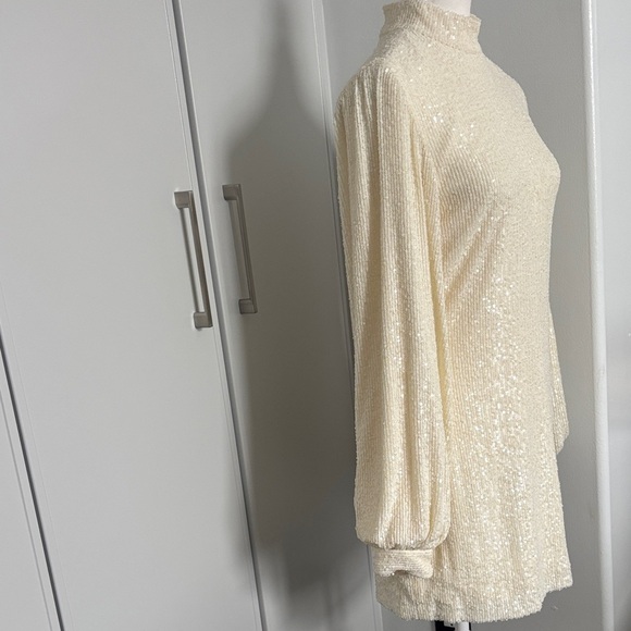 Alexis Cream Long Sleeve Sequin Dress - Picture 7 of 12